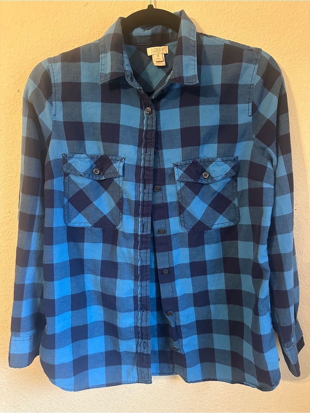 J.Crew Women’s Blue Plaid Button-Up Shirt